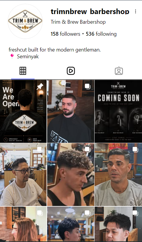 Beranda Instagram Trim & Brew Barbershop