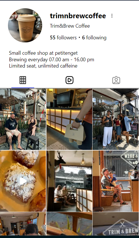 Beranda Instagram Trim & Brew Coffee